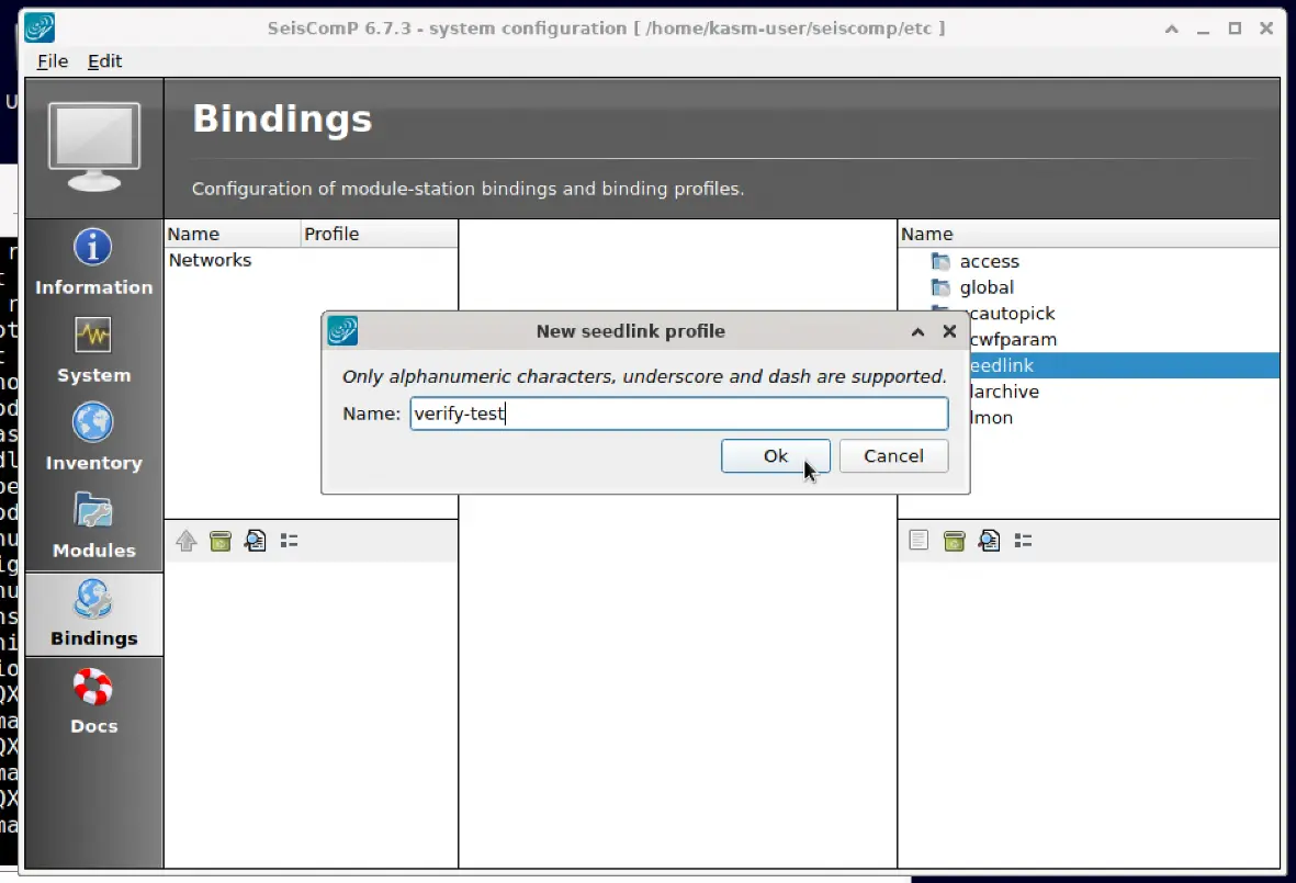 Add Seedlink Profile Dialog