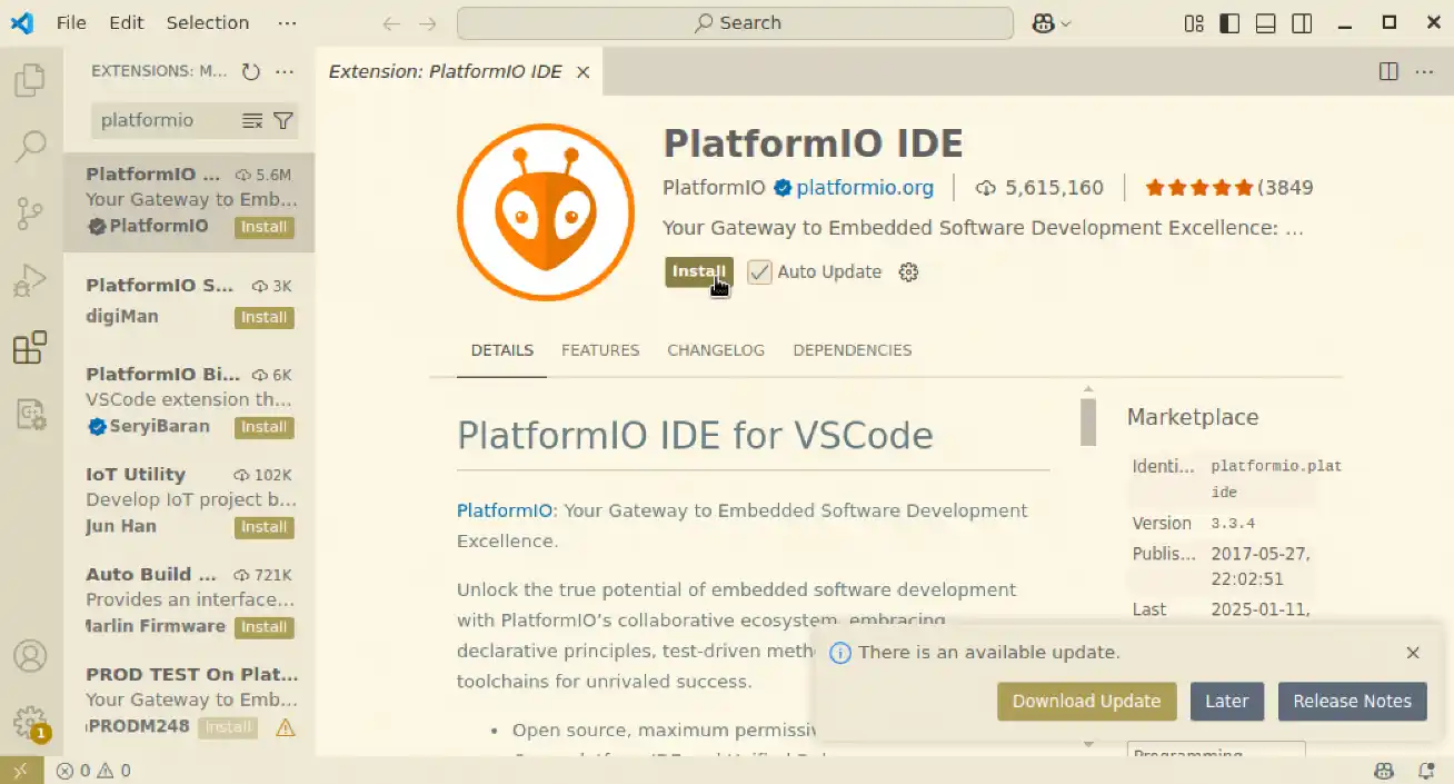 Install PlatformIO