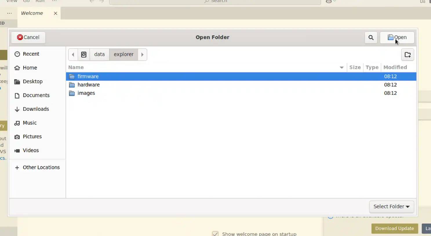 Open firmware Folder
