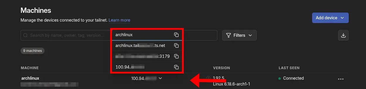 Tailscale Admin Dashboard