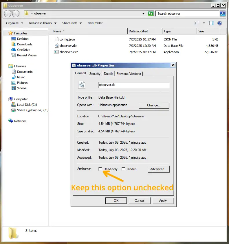 Keep Read-only Unchecked